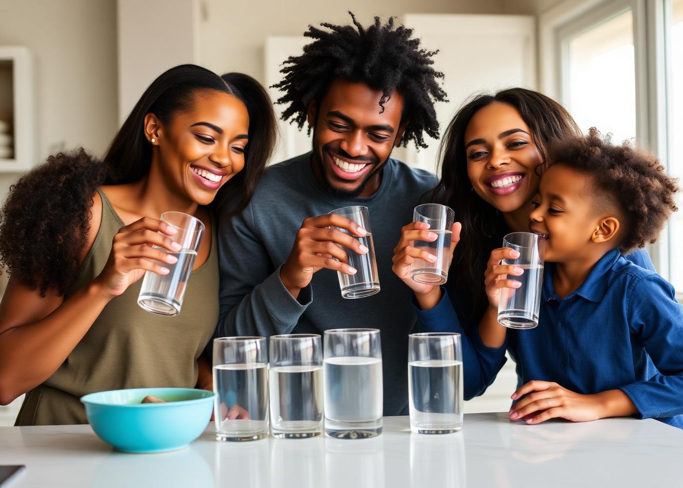 Family enjoying clean water