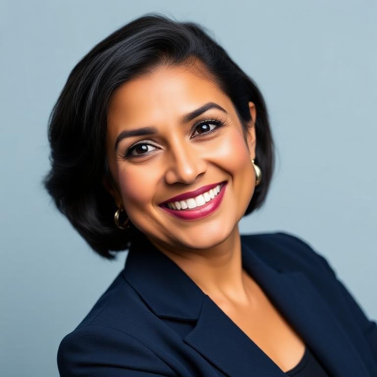 Portrait of Dr. Maya Patel, Founder & CEO at Aqua Pura Solutions